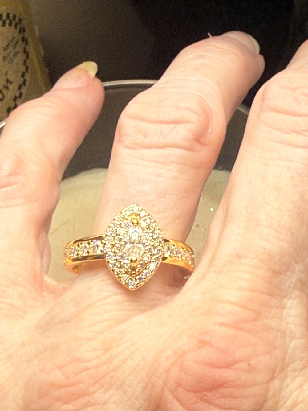 Gold 18k over 925 Sterling Silver GRA CERTIFIED MOISSANITE DIAMOND Ring NEW